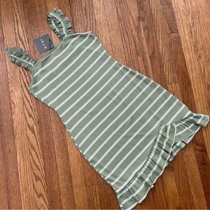 Le Lis Collection Mini Dress Ruffle Detail Stripes Size Medium